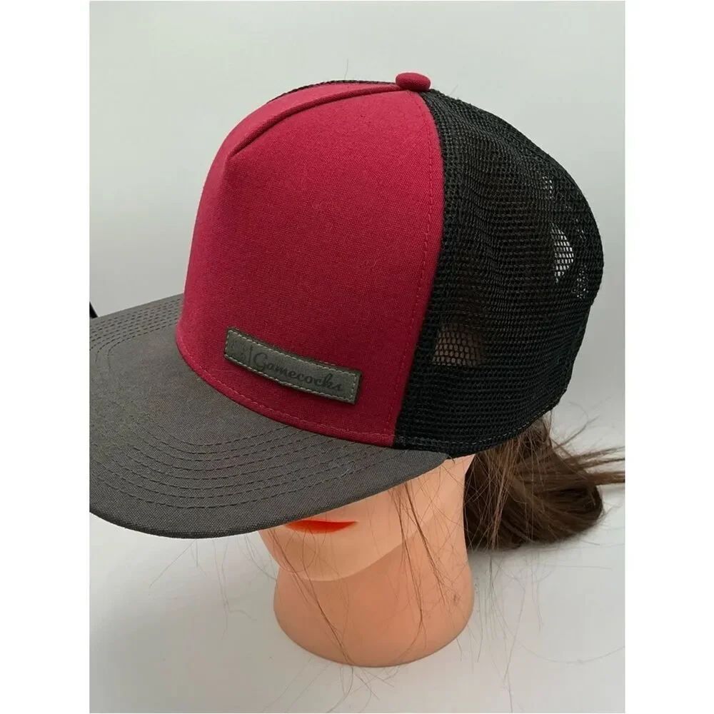 Legacy Gamecocks Garnet and Black Trucker Hat with Leather Patch